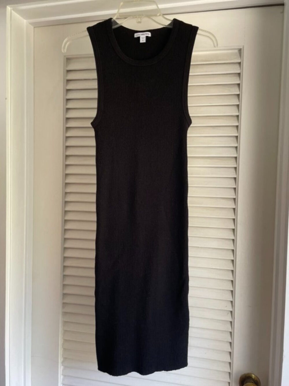 James Perse Black Ribbed Tunic Crewneck Dress WRK6876 Size 0 XS EUC